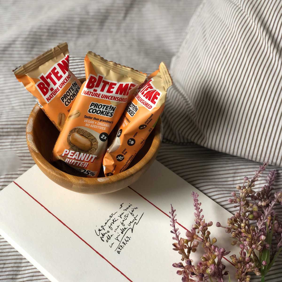 bite me vegan protein cookies peanut butter